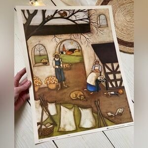 The Courtyard 70s Vintage Art Print